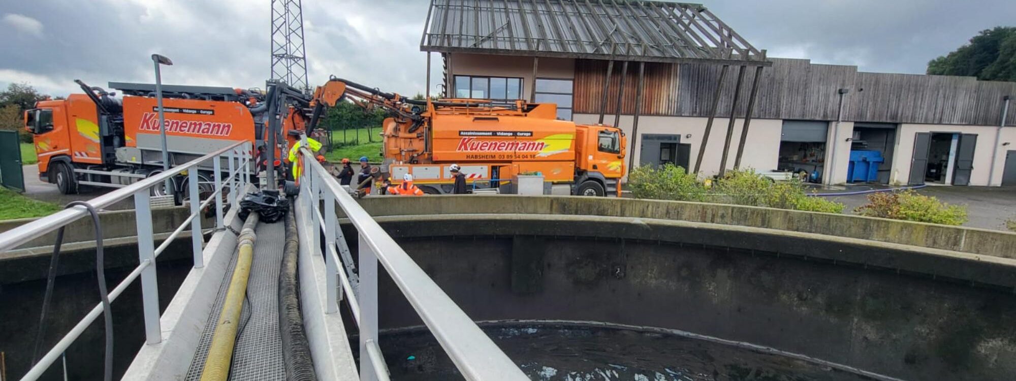 Vidange et nettoyage d&rsquo;un bassin d&rsquo;a&eacute;ration en station d&rsquo;&eacute;puration Pfastatt